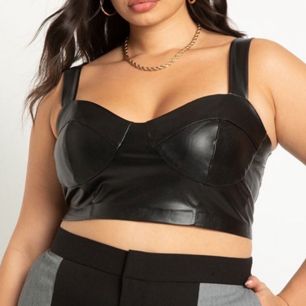 Eloquii leather crop top